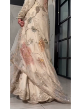 Celestial Bloom – Ivory Hand-Embroidered Luxury Ensemble